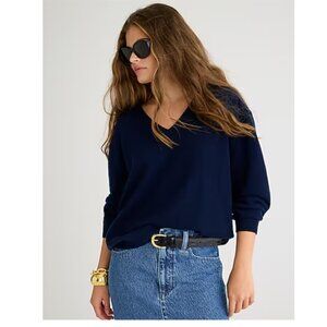 J. Crew Cashmere relaxed V-neck sweater, NWT, Medium, Navy